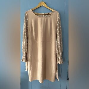 Women’s Pink Dress With See Through Polka Dot Sleeves - 2XL